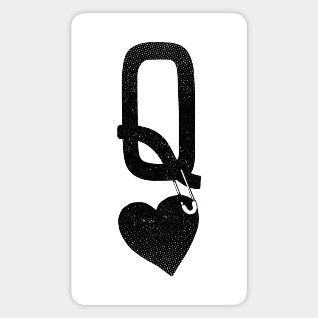 Queen Of Hearts Poker Black by Tobe Fonseca Magnet by Tobe_Fonseca